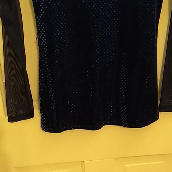 EUC Alexandra Blue sequined Sport Shirt - Picture 4 of 7